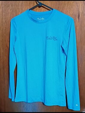 Salt Life Long Sleeve Tee in Aqua Blue